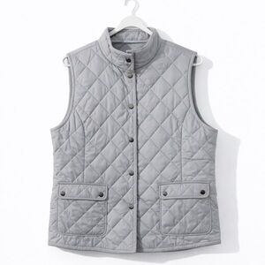 Eddie Bauer Women's Quilted Silver Vest Goose Down